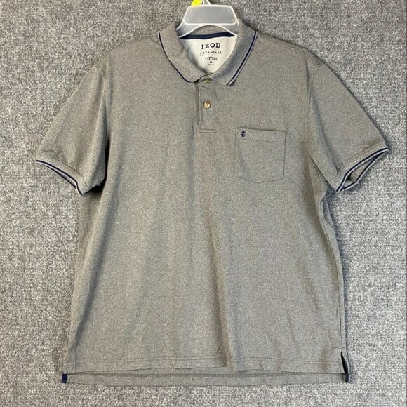 Izod Advantage Performance Polo Shirt XL Men's Short Sleeve Gray Stretch‎ - Picture 1 of 7
